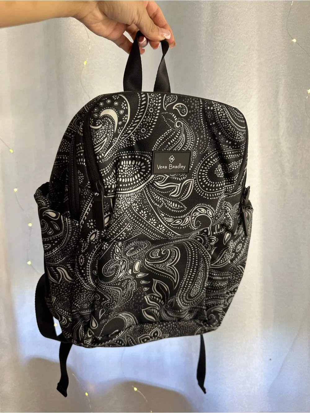 Vera Bradley Black and White Paisley Backpack